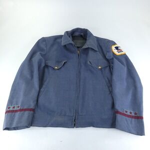 Early 1970s US Postal Service Letter Carrier Jacket Medium Blue 3 Service Stars